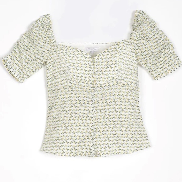 NWOT Petite Studio Lemon Tree Blouse - Picture 1 of 6